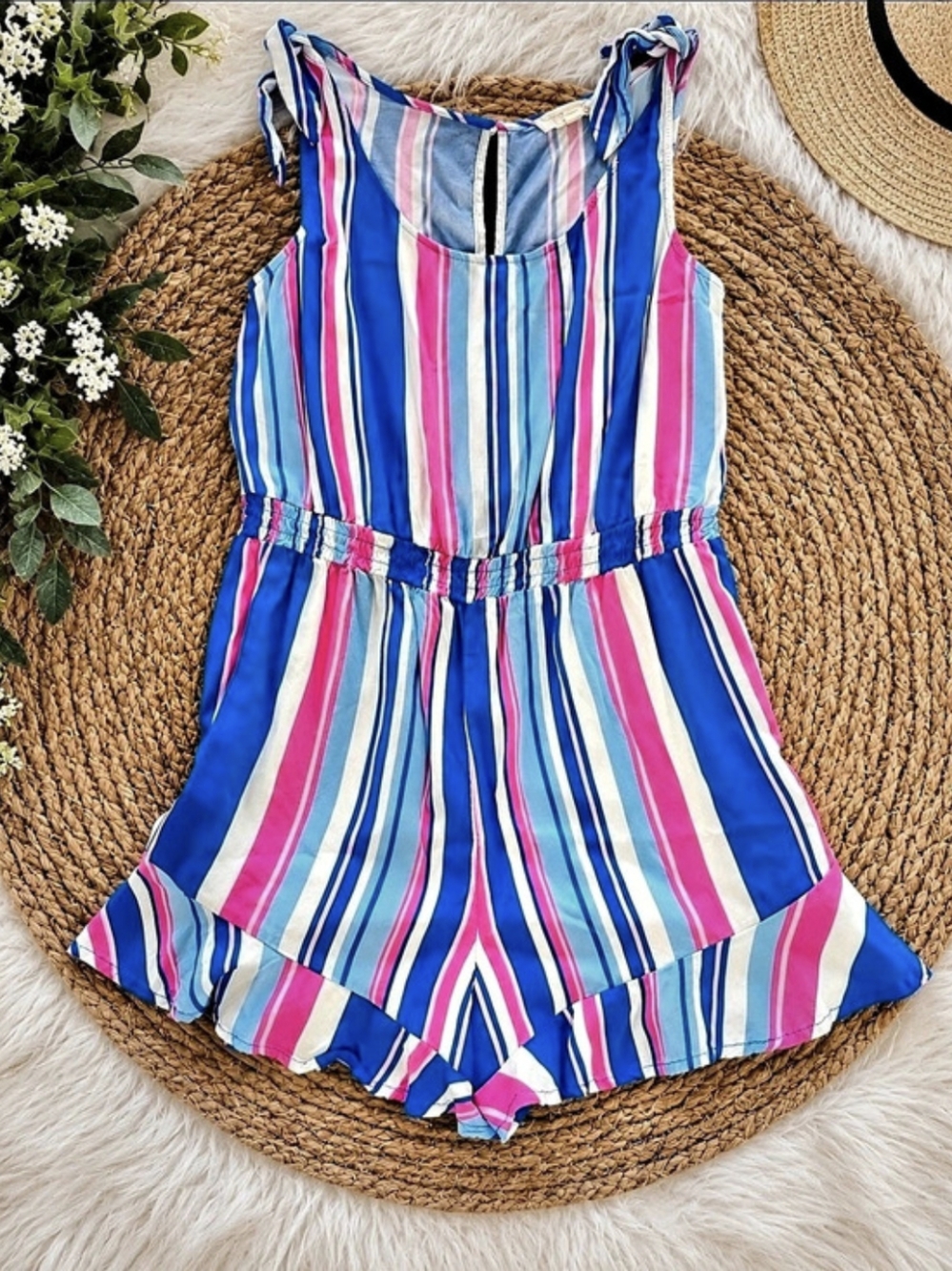 Bebop Womens Size XL Striped Romper